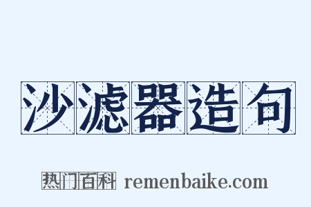 沙滤器造句是什么意思的图片